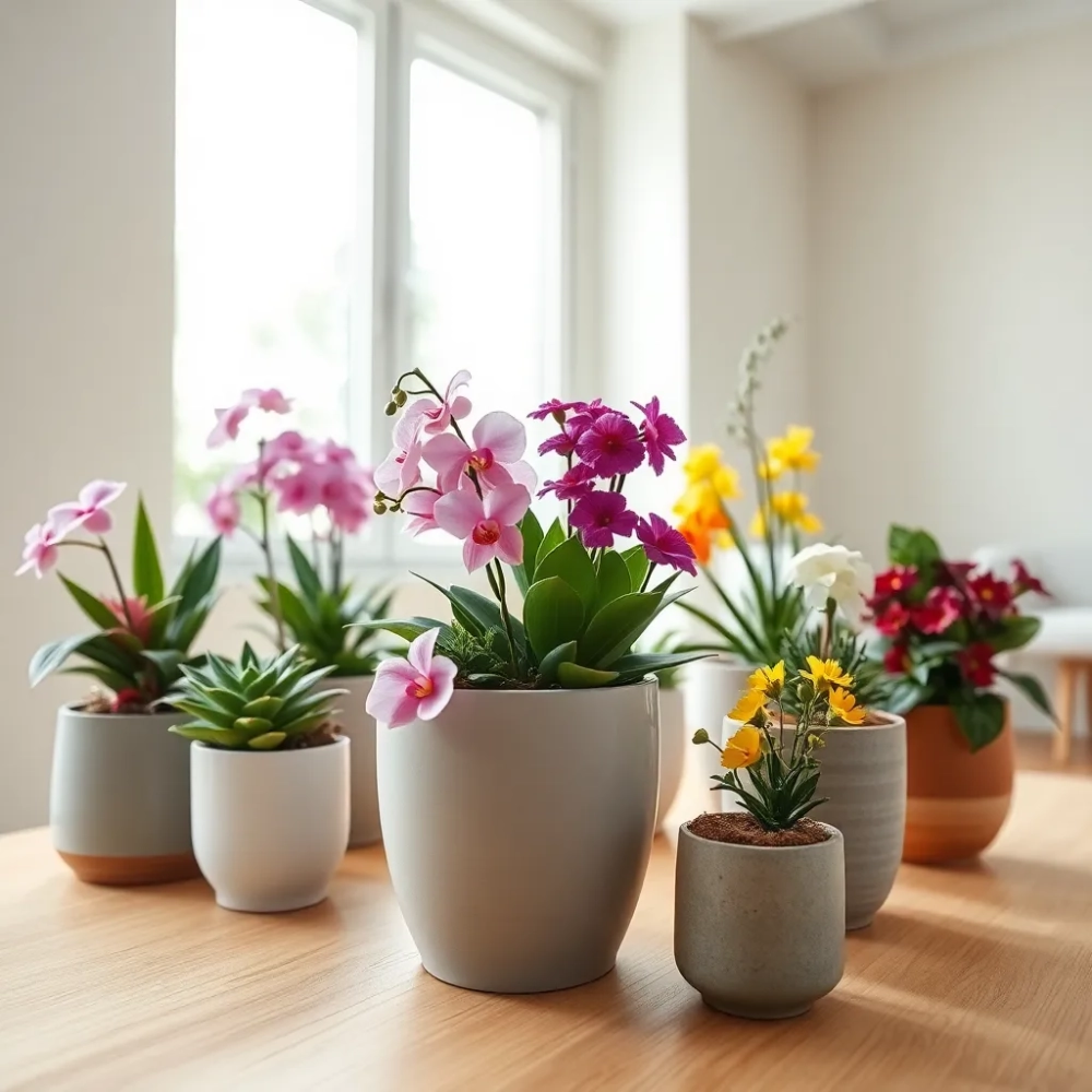 Kompozycje kwiatowe w donicach do domu