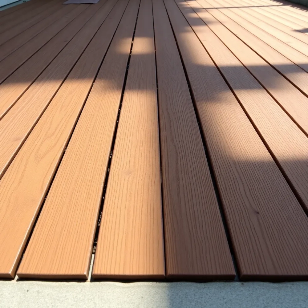 Taras z desek kompozytowych na betonie