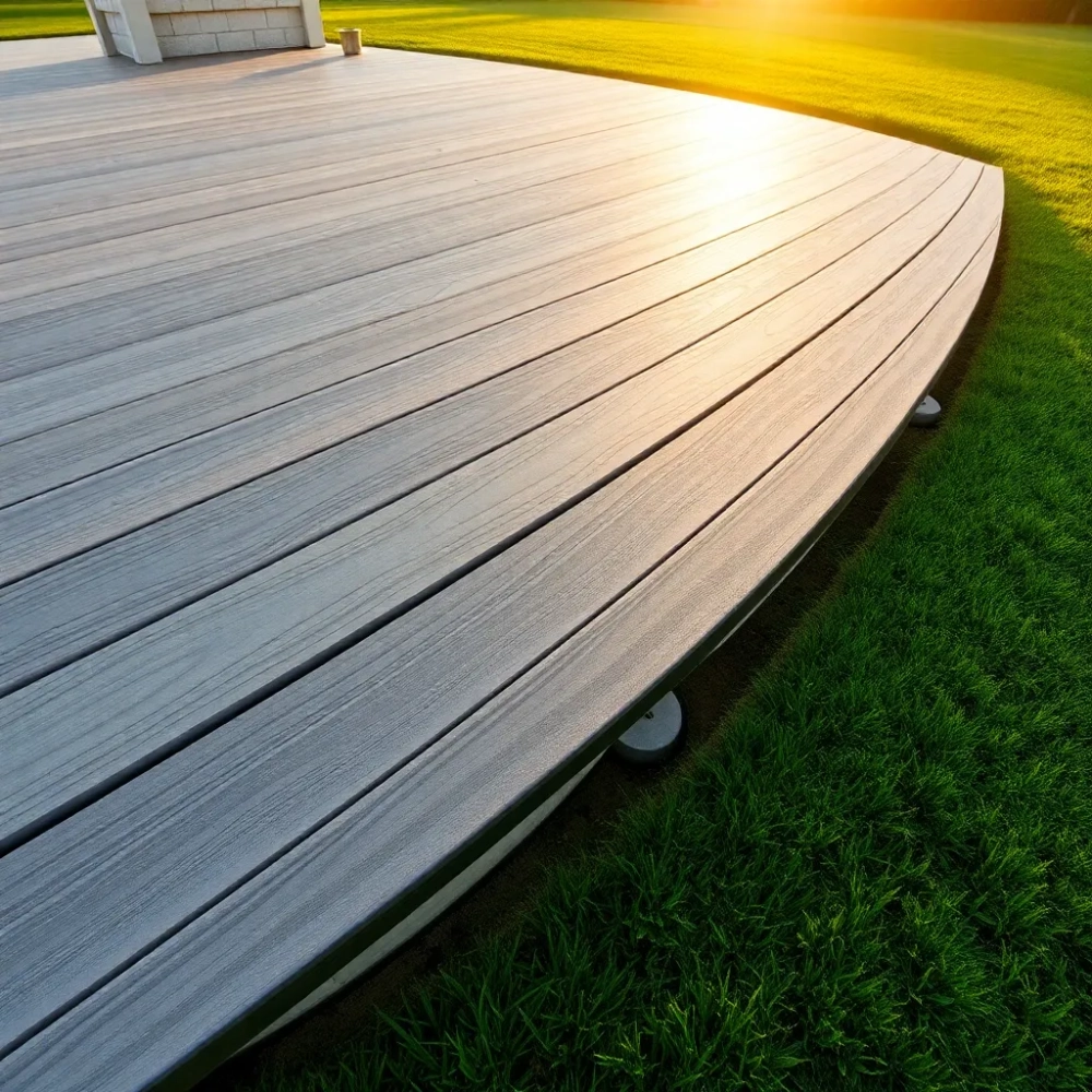 Taras z deski kompozytowej na gruncie