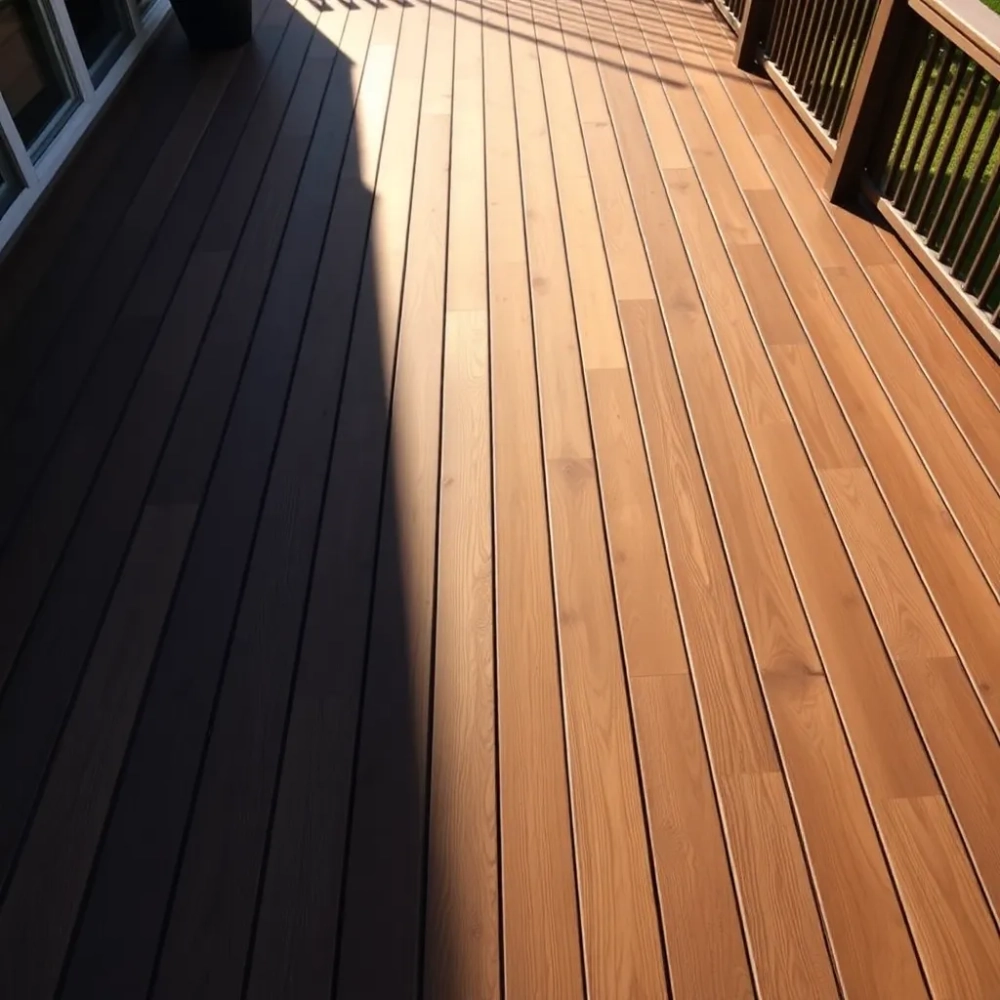 Wysoki taras z deski kompozytowej